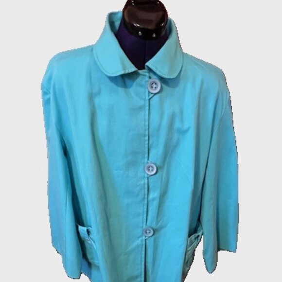 Life Style 3X Woman's Teal Blue lightweight Jacket - Picture 1 of 8